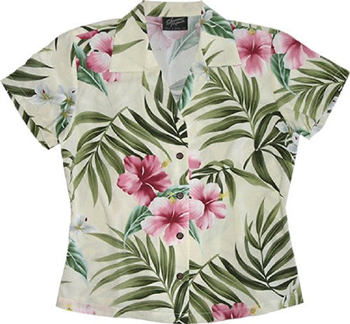 RJC Womens Pale Hibiscus Orchid Fitted Blouse